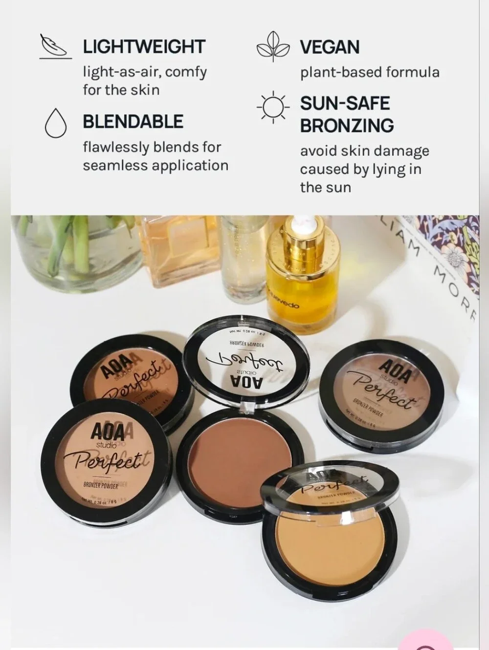 AOA Studio Perfect Bronzer Powder - Latte 0.28oz BNIB